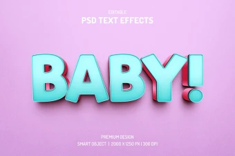 دانلود طرح لایه باز افکت متن سه‌بعدی (قابل ویرایش در فتوشاپ)