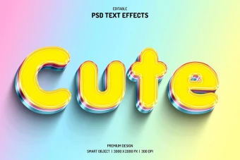 دانلود طرح لایه باز افکت متن سه‌بعدی (قابل ویرایش در فتوشاپ)