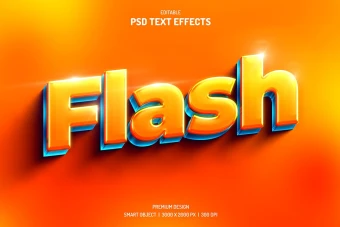 دانلود طرح لایه باز افکت متن سه‌بعدی (قابل ویرایش در فتوشاپ)