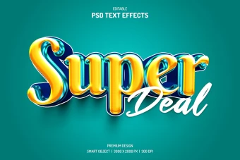 دانلود طرح لایه باز افکت متن سه‌بعدی (قابل ویرایش در فتوشاپ)