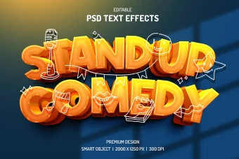 دانلود طرح لایه باز افکت متن سه‌بعدی (قابل ویرایش در فتوشاپ)