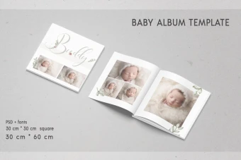 آلبوم دیجیتال  لایه باز دخترانه نوزادی طرح فلورال - 12 برگی