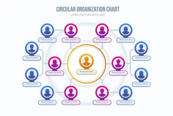 فایل لایه باز چارت سازمانی و اداری (اینفوگرافیک چارت سازمانی و اداری)