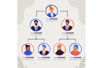 فایل لایه باز چارت سازمانی و اداری (اینفوگرافیک چارت سازمانی و اداری)