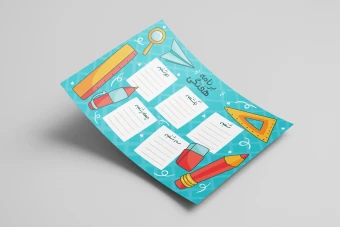 فایل لایه باز قالب برنامه کلاسی (برنامه هفتگی)