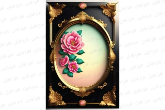 عکس شیک و زیبا از یک قاب همراه با گل های روی آن