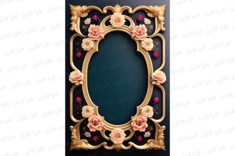 عکس شیک و زیبا از یک قاب همراه با گل های روی آن