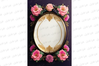 عکس شیک و زیبا از یک قاب همراه با گل های روی آن