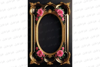 عکس شیک و زیبا از یک قاب همراه با گل های روی آن