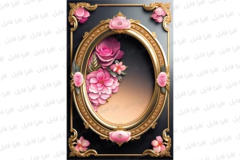 عکس شیک و زیبا از یک قاب همراه با گل های روی آن