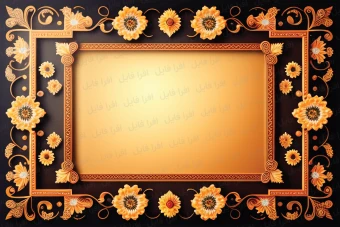 عکس شیک و زیبا از یک قاب همراه با گل های روی آن