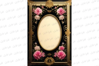عکس شیک و زیبا از یک قاب همراه با گل های روی آن