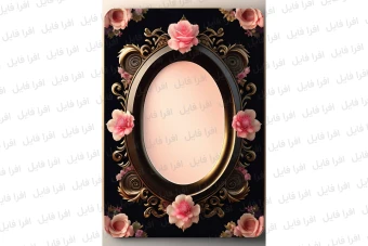 عکس شیک و زیبا از یک قاب همراه با گل های روی آن