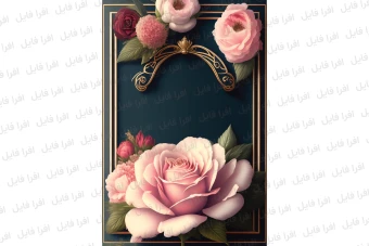 عکس شیک و زیبا از یک قاب همراه با گل های روی آن