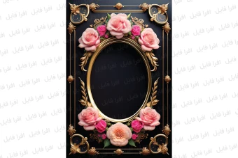 عکس شیک و زیبا از یک قاب همراه با گل های روی آن