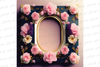 عکس شیک و زیبا از یک قاب همراه با گل های روی آن