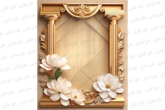 عکس شیک و زیبا از یک قاب همراه با گل های روی آن