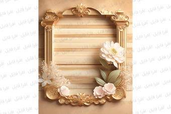 عکس شیک و زیبا از یک قاب همراه با گل های روی آن