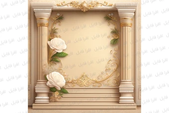 عکس شیک و زیبا از یک قاب همراه با گل های روی آن