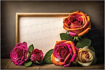 عکس شیک و زیبا از  قاب همراه با گل های روی آن