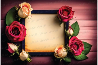 عکس شیک و زیبا از قاب همراه با گل های روی آن