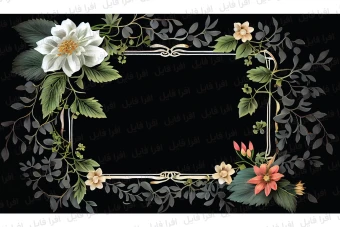 عکس شیک و زیبا از قاب همراه با گل های روی آن