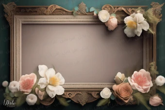 عکس شیک و زیبا از قاب همراه با گل های روی آن