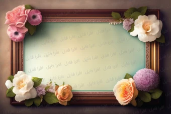 عکس شیک و زیبا از قاب همراه با گل های روی آن