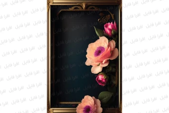 عکس شیک و زیبا از قاب همراه با گل های روی آن