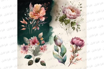 فایل لایه باز و قابل ویرایش گل رز