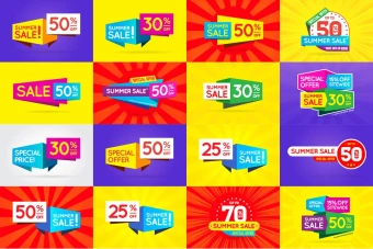 دانلود طرح لایه باز و وکتور بنر تخفیف – 16 طرح متفاوت