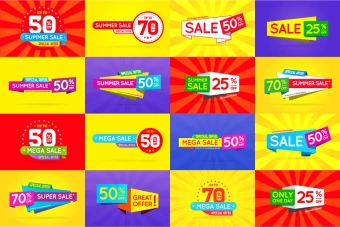 دانلود طرح لایه باز و وکتور بنر تخفیف – 16 طرح متفاوت