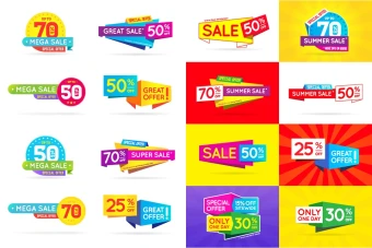 دانلود طرح لایه باز و وکتور بنر تخفیف – 16 طرح متفاوت