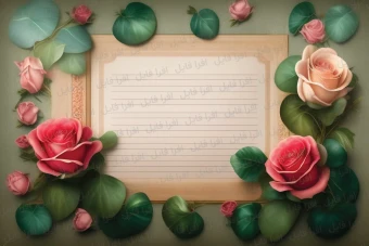 عکس شیک و زیبا از قاب همراه با گل های روی آن