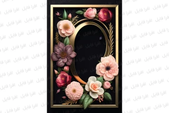عکس شیک و زیبا از قاب همراه با گل های روی آن