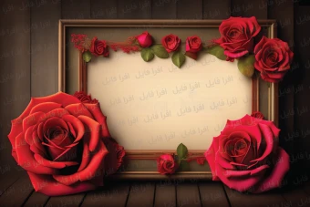 عکس شیک و زیبا از قاب همراه با گل های روی آن