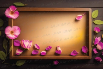 عکس شیک و زیبا از قاب همراه با گل های روی آن