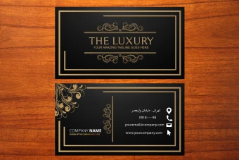 طرح لایه باز موکاپ کارت ویزیت طلایی اداری و تجاری لاکچری شماره 8