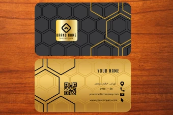 طرح لایه باز موکاپ کارت ویزیت طلایی اداری و تجاری لاکچری شماره 9