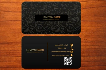 طرح لایه باز موکاپ کارت ویزیت طلایی اداری و تجاری لاکچری شماره 14