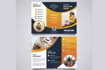 طرح لایه باز بروشور سه لتی تبلیغاتی برای تمام مشاغل و خدمات شماره 2