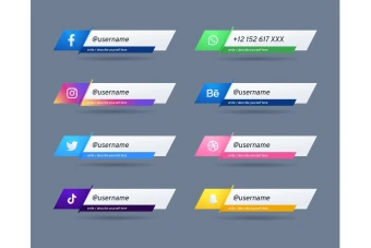 فایل لایه باز کادر گرافیکی نمایش ایدی شبکه های های اجتماعی