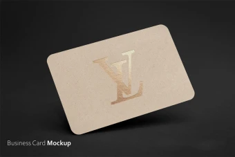 موکاپ  کارت ویزیت طلاکوب روی کاغذ کرافت