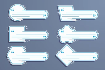 مجموعه وکتور قاب و جعبه نقل قول مسطح