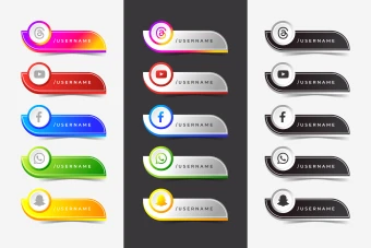 فایل لایه باز کادر گرافیکی نمایش ایدی شبکه های های اجتماعی