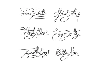 مجموعه طرح های لایه باز امضاء