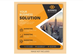 قالب پست اینستاگرام کسب و کار مشاور املاک به رنگ نارنجی مشکی