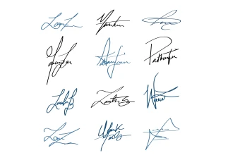 مجموعه طرح های لایه باز نمونه امضاء