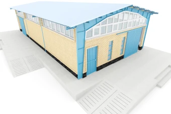 مدل 3dmax از سوله به ابعاد 18*9