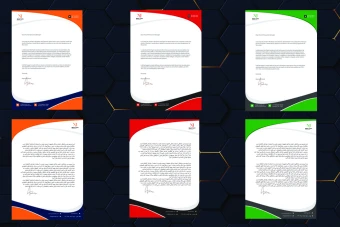 قالب 3 عددی طرح سربرگ - لایه باز و قابل ویرایش - شرکتی ، شخصی و تجاری - دوزبانه انگلیسی و فارسی